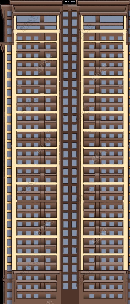 新中式高层住宅手绘立面图片