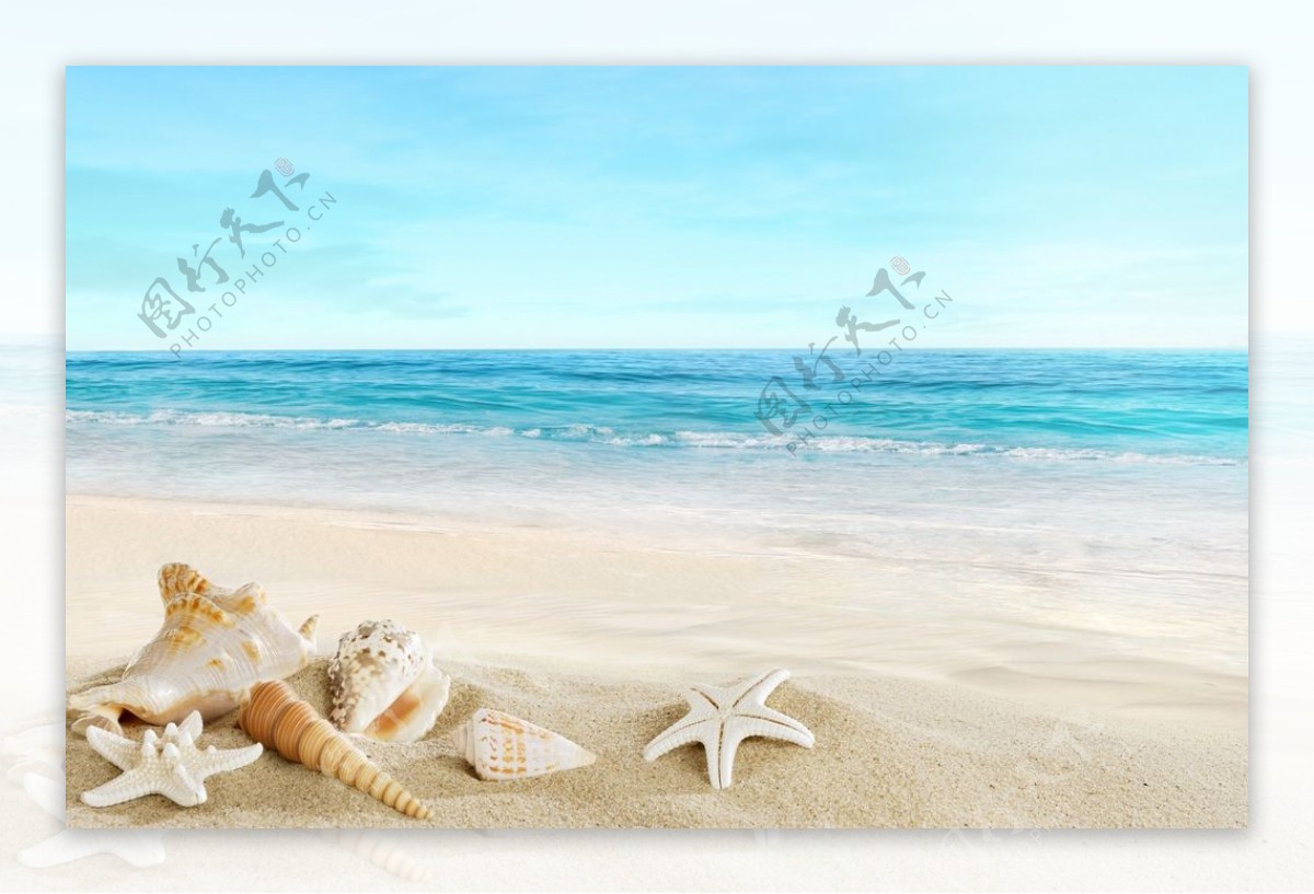 海浪波浪夏季沙滩背景海报素材图片
