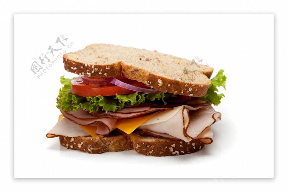 三明治汉堡美食食材背景海报素材图片