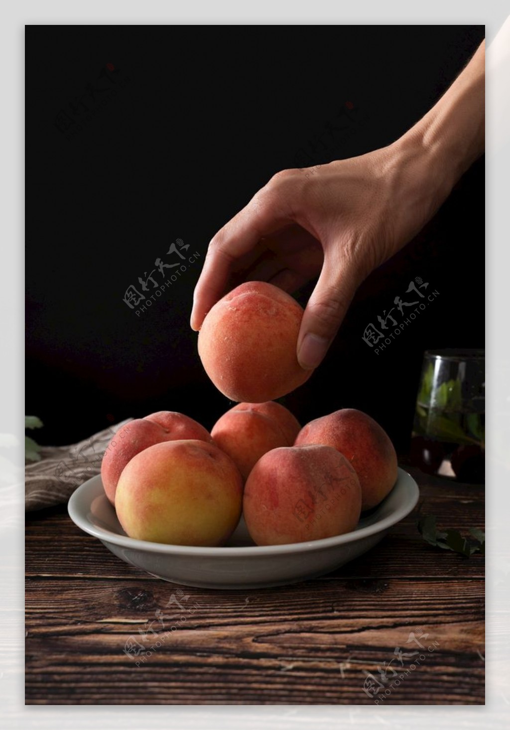 桃子水蜜桃水果背景海报素材图片