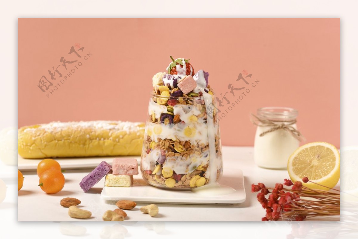 酸奶零食面包背景海报素材图片