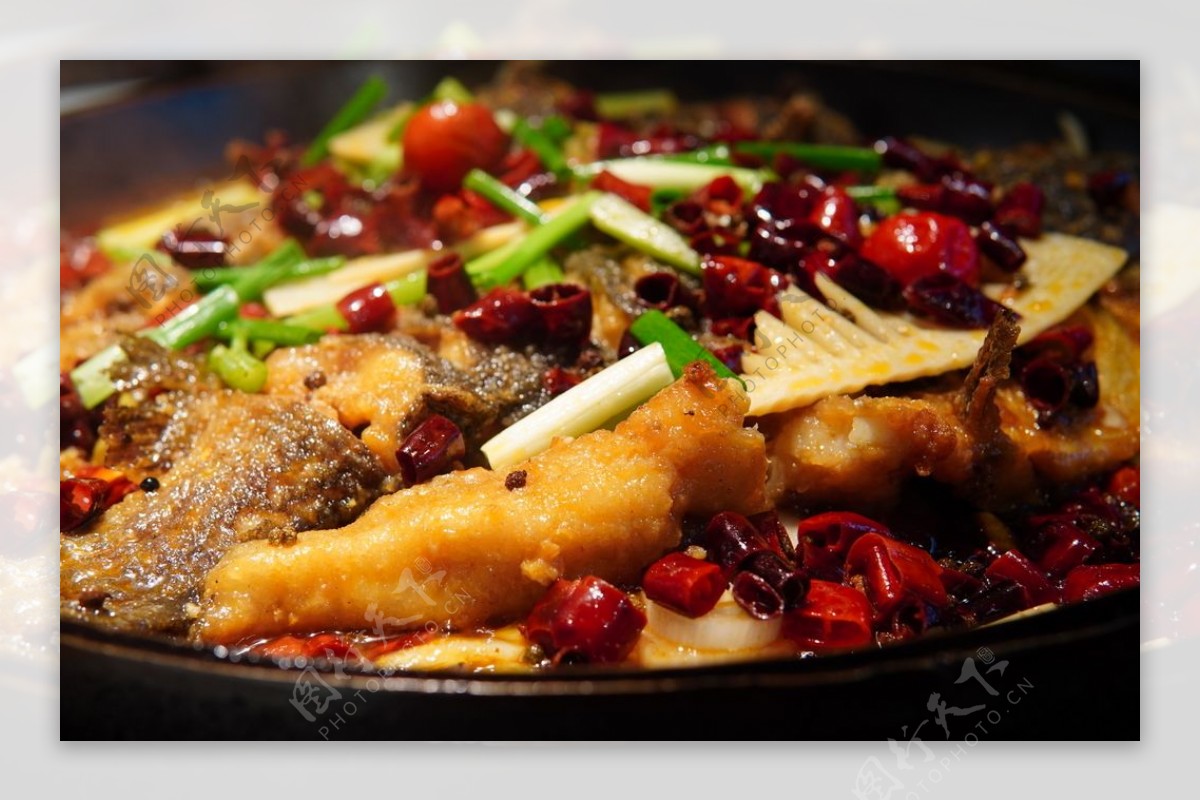 麻辣鱼美食食材背景海报素材图片