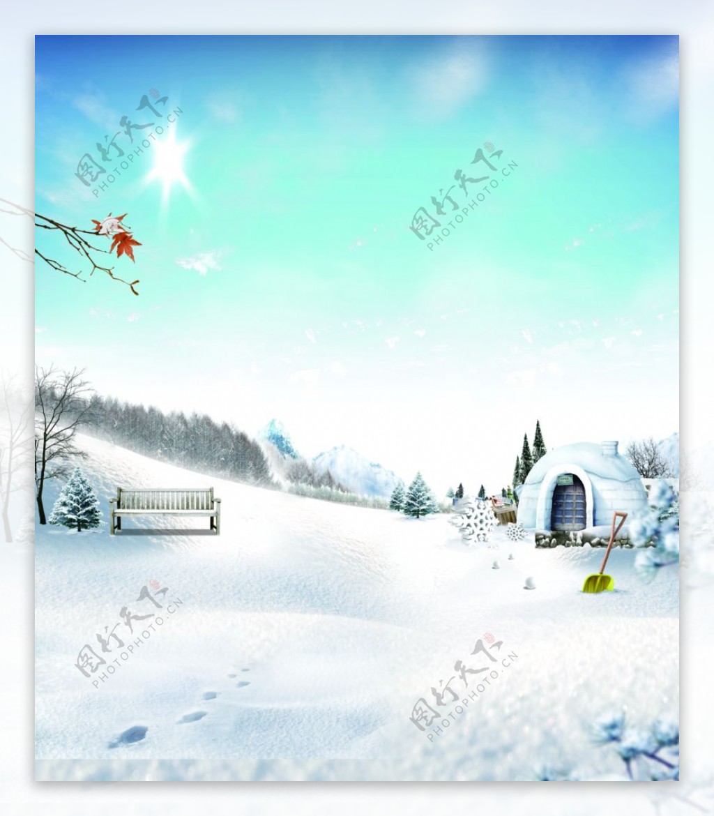 风景雪图片