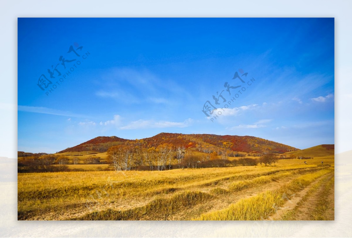 深秋时节的草原风光图片