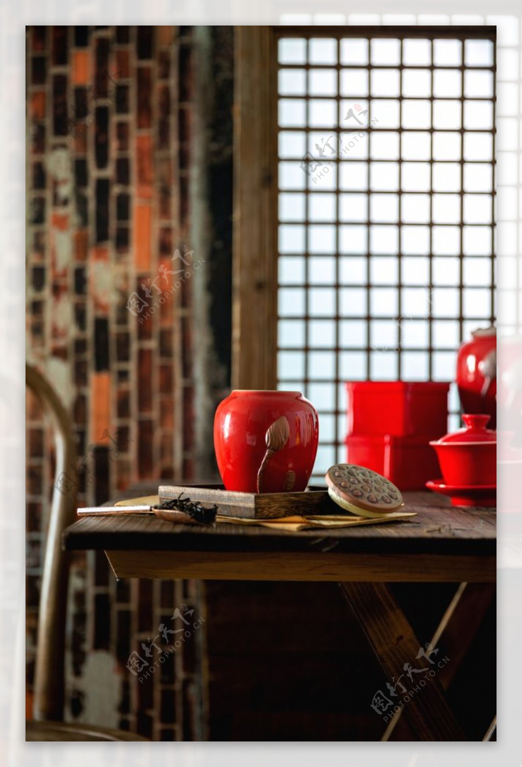茶具茶壶茶叶罐背景海报素材图片