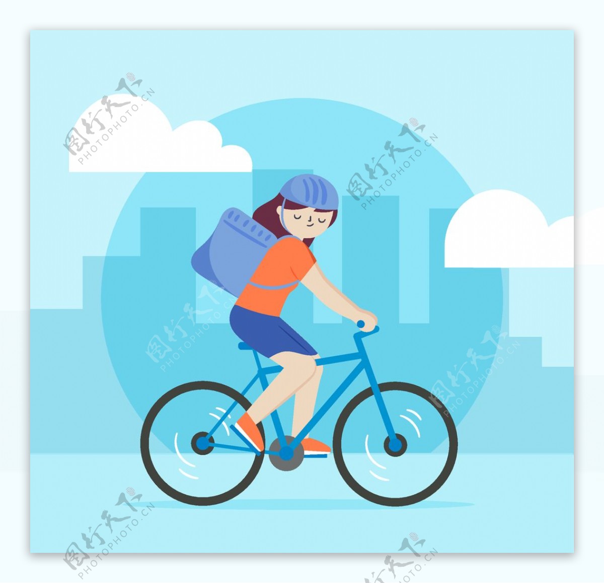 骑着自行车的小男孩矢量图图片素材免费下载 - 觅知网