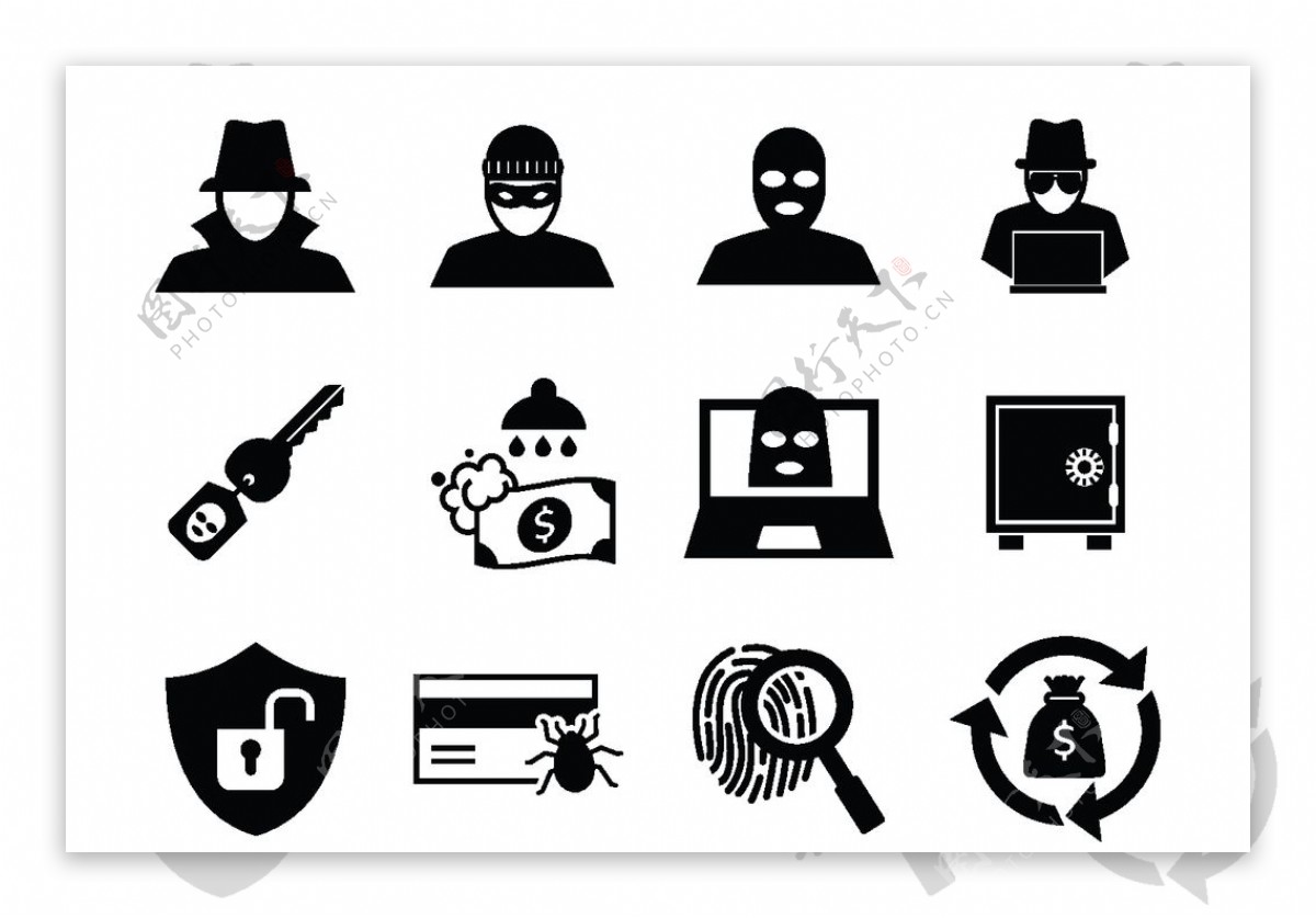 黑客人物图标图片