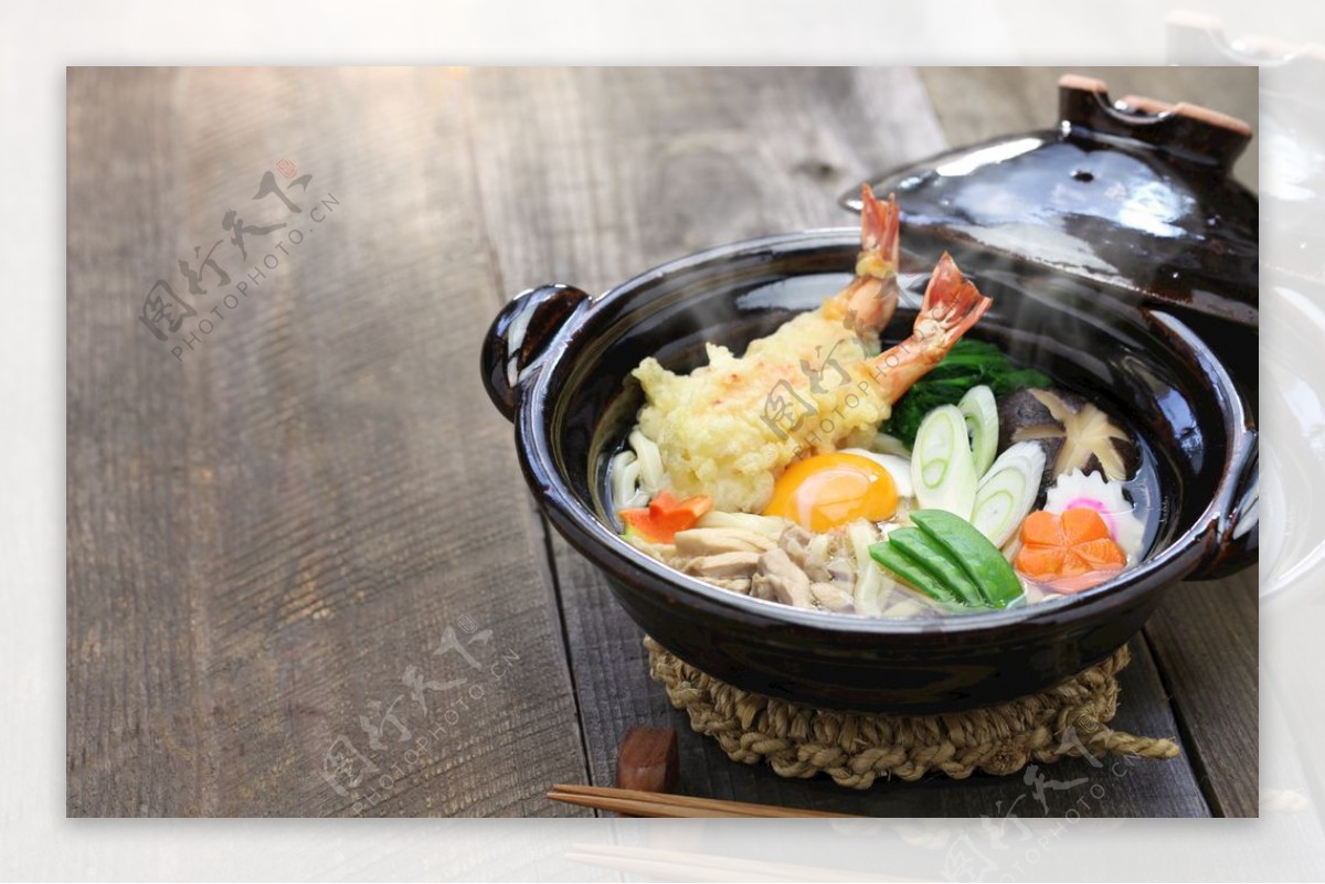 日式天妇罗美食食材背景海报素材图片