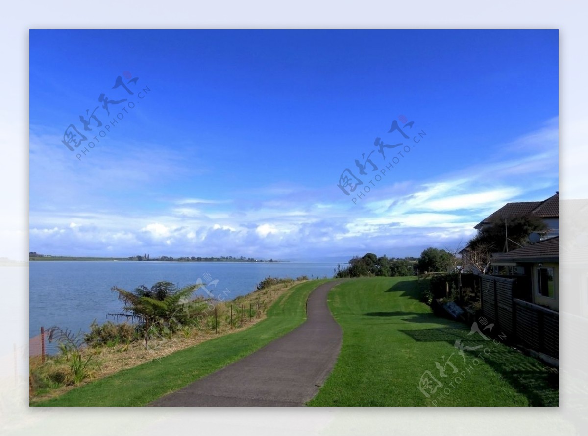 新西兰海滨小镇风景图片