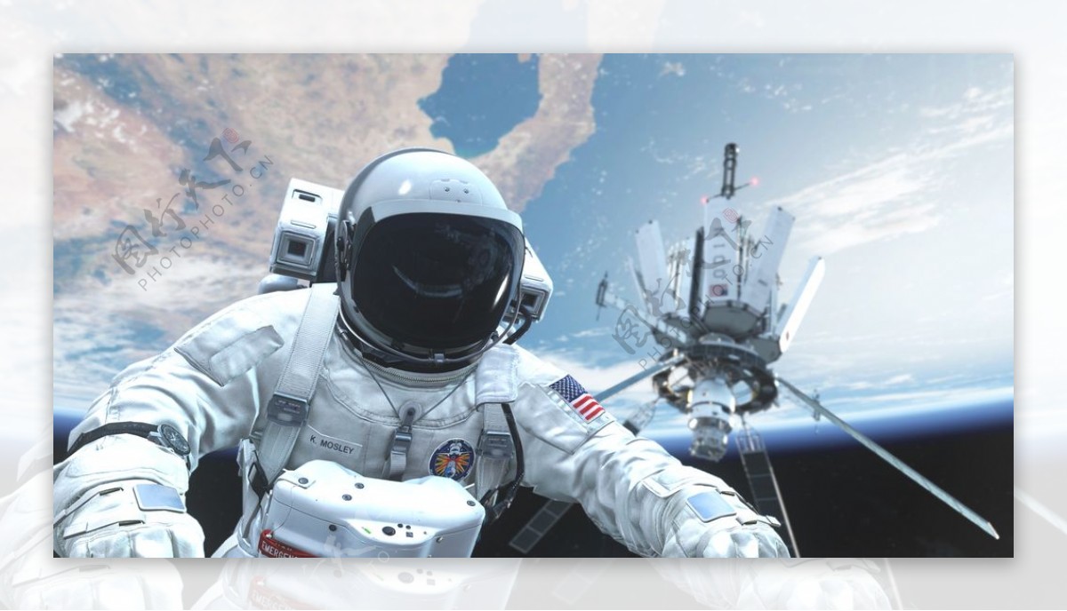 宇航员宇宙太空地球背景图片