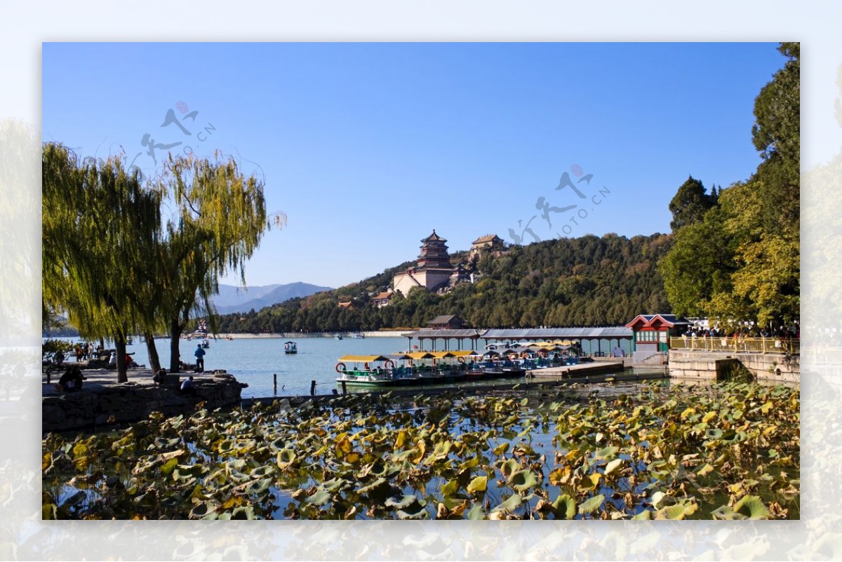 秋日颐和园昆明湖与万寿山佛香阁图片