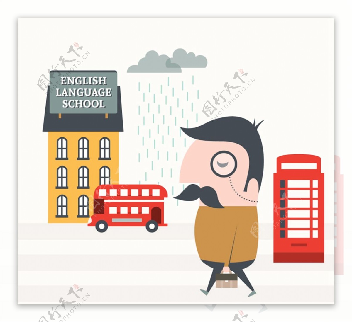 英语学校插画图片