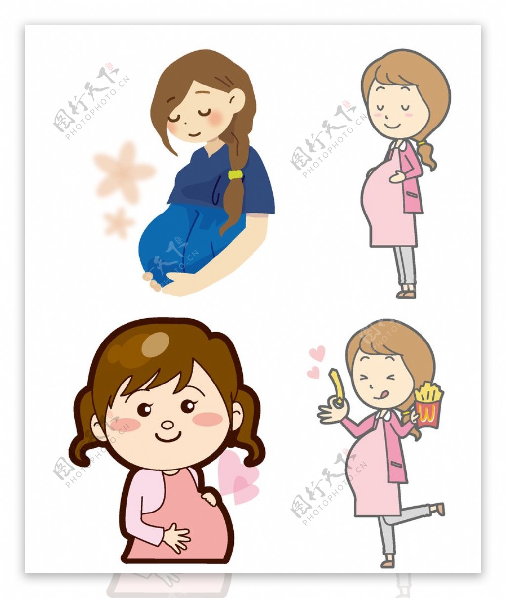 矢量图素材卡通孕妇人物平面广告素材免费下载(图片编号:5209275)-六图网