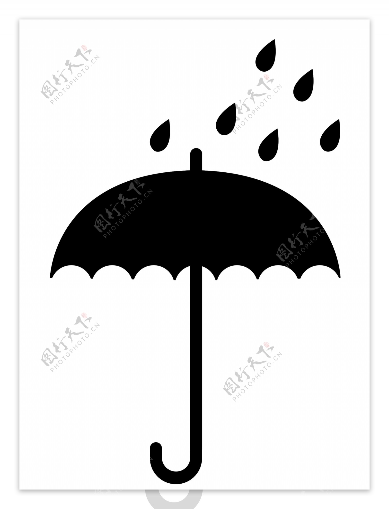 雨伞防潮标志图片