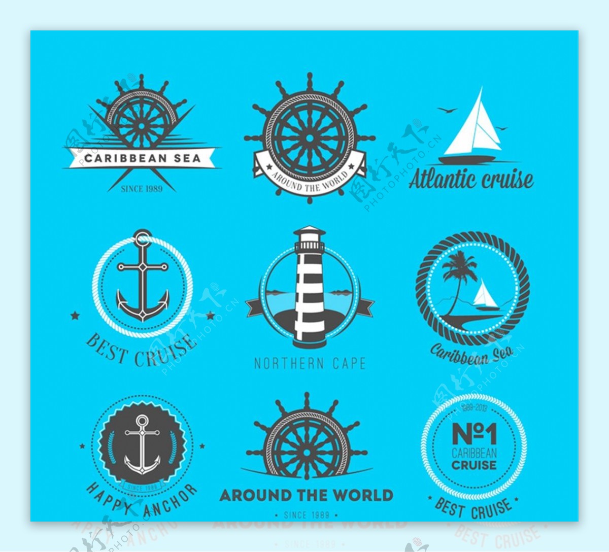 航海标志矢量图片