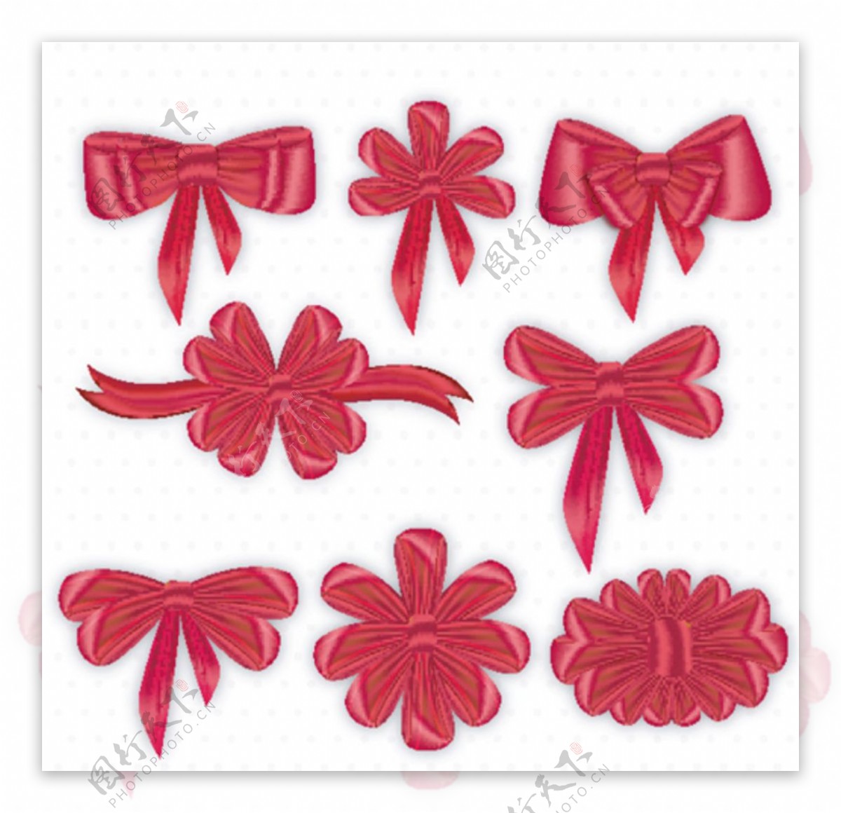 红色丝带领结拉花素材图片