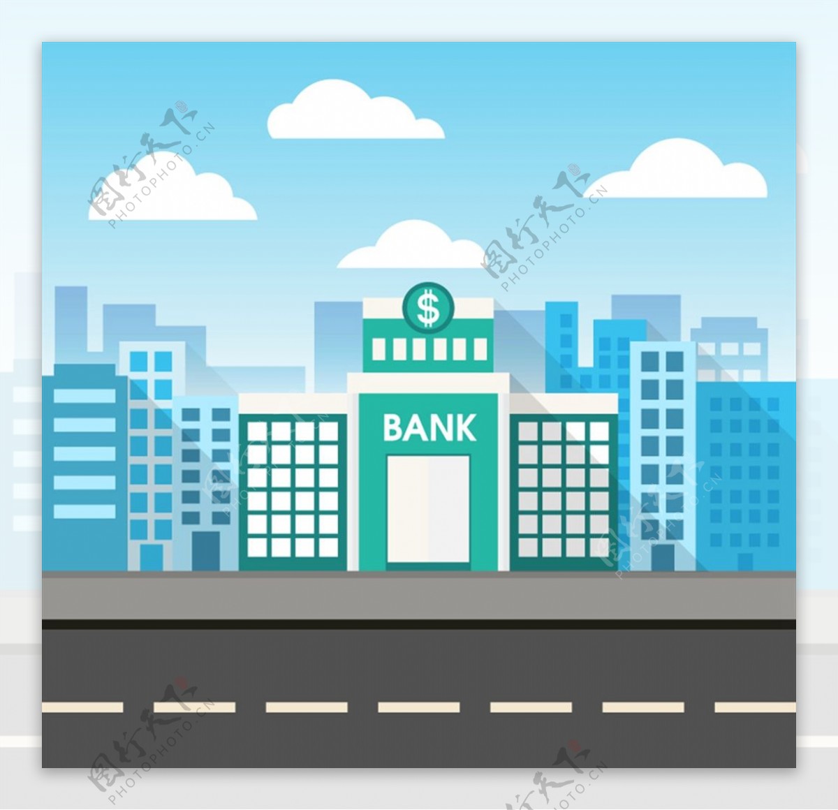 银行建筑矢量图片