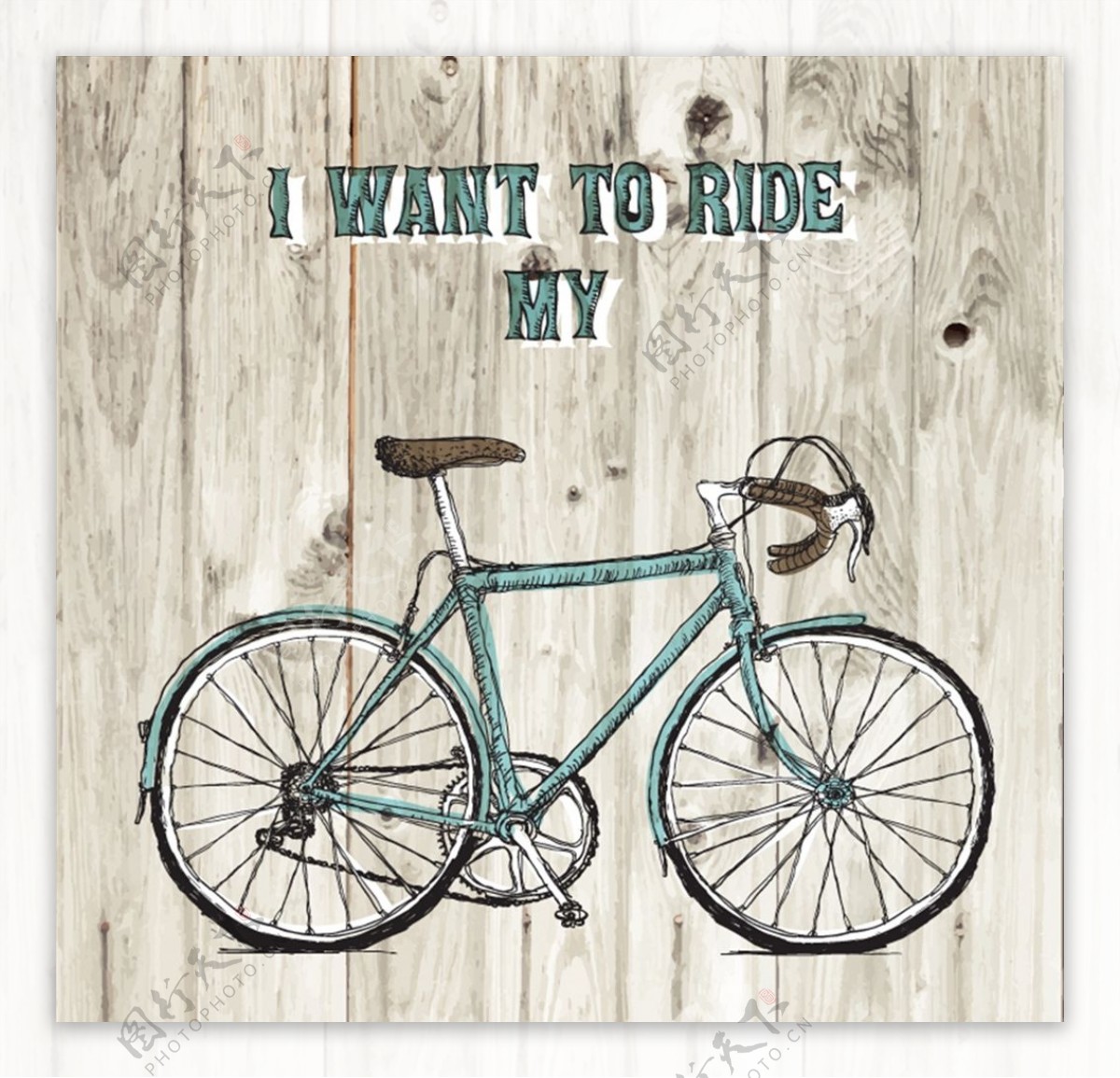 彩绘自行车海报图片