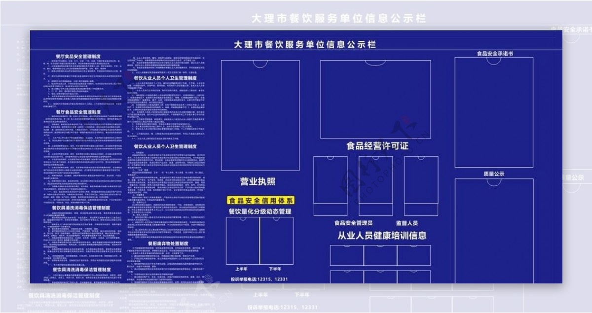 大理餐饮公示栏图片