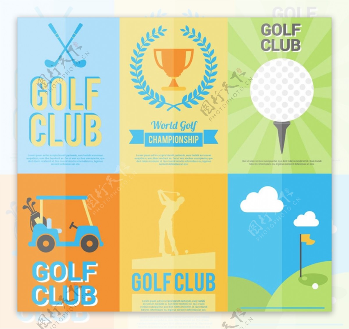 高尔夫海报矢量图片