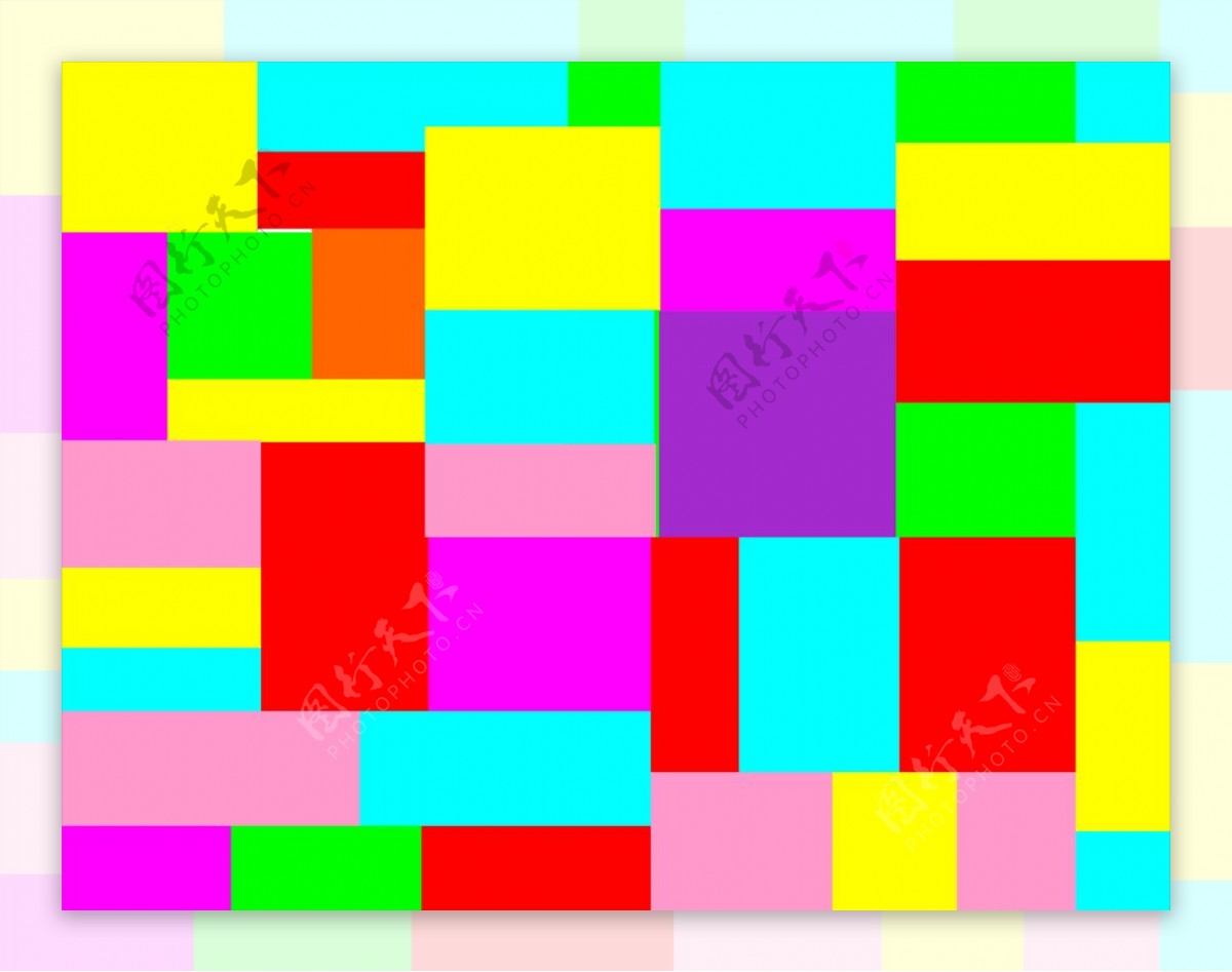 幼儿园彩色矩形拼接图片