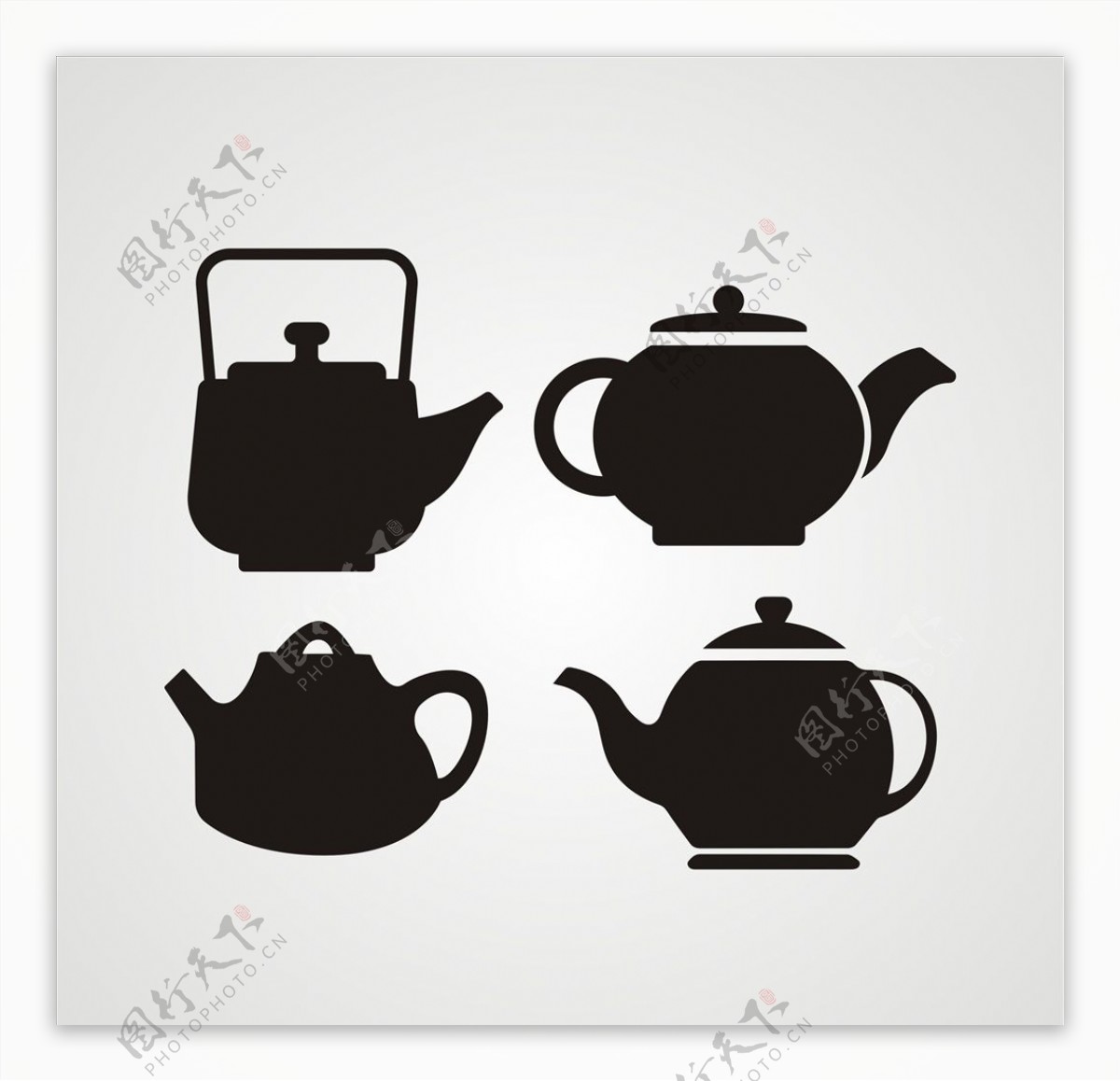 茶壶茶壶剪影图片