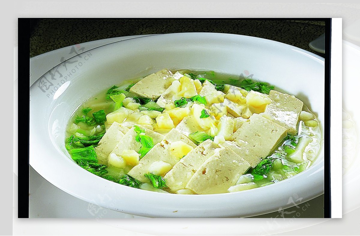 豫菜小白菜烩豆腐图片