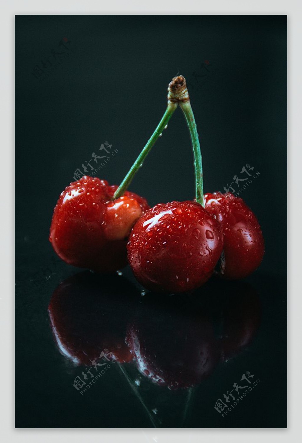 樱桃水果果实背景海报素材图片