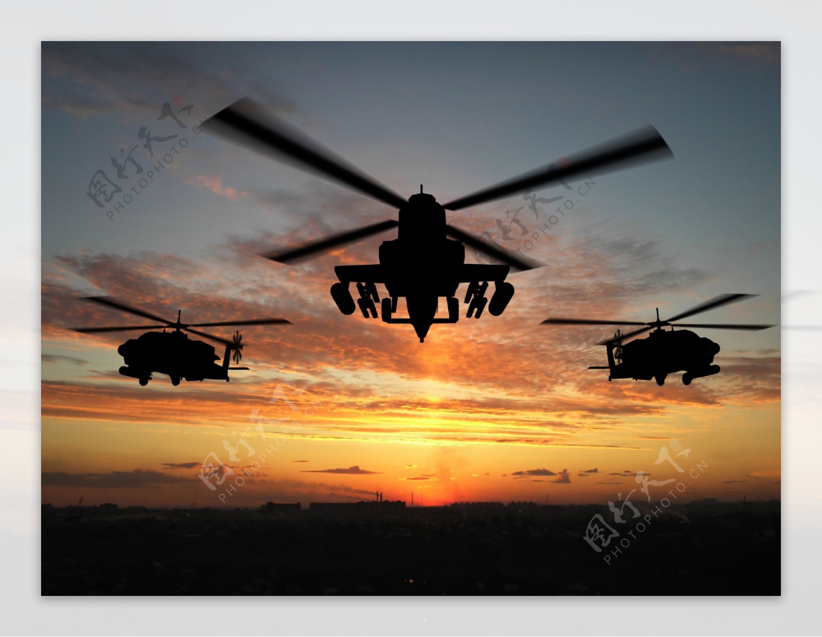 直升机螺旋桨战斗机背景海报素材图片