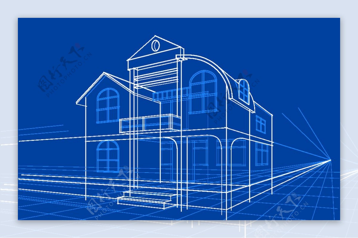 线性房子模型矢量图片