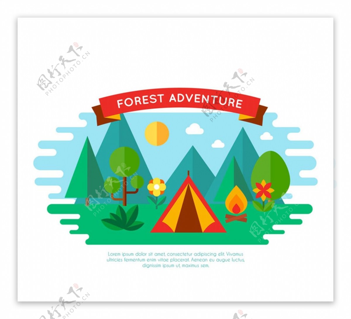 森林野营帐篷图片