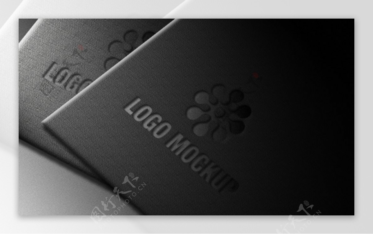 黑色卡纸LOGO样机图片