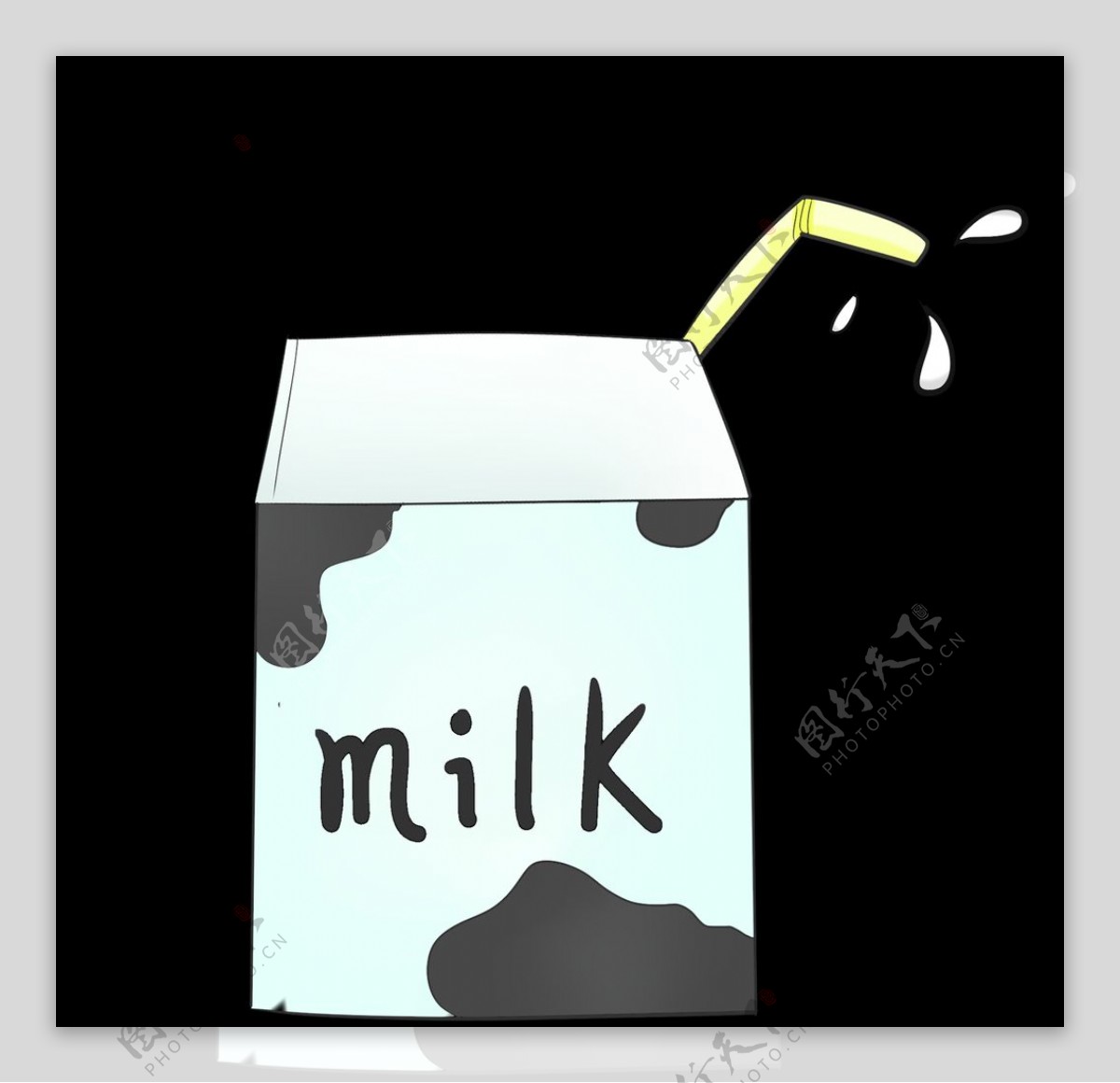 手绘牛奶盒图片