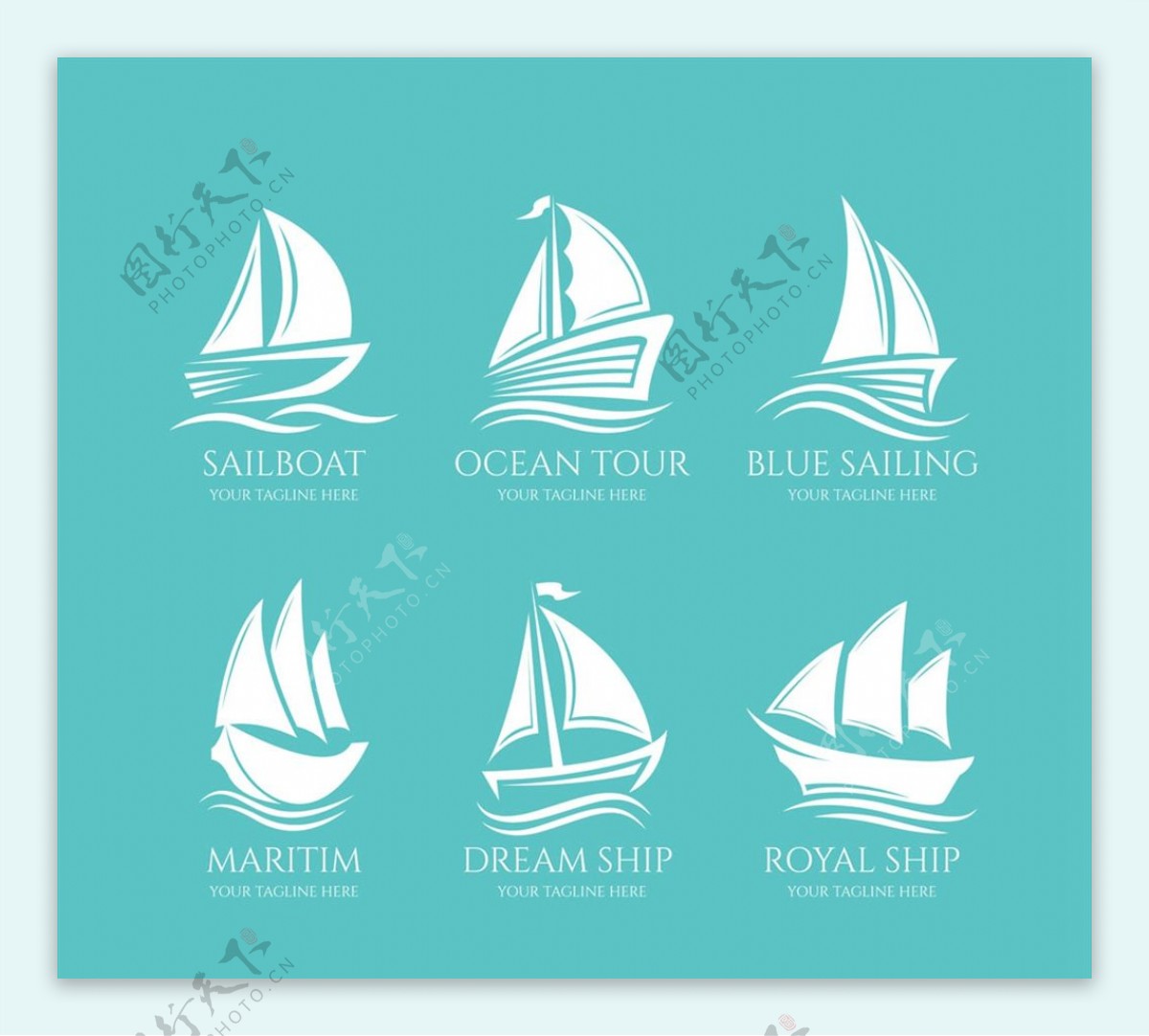 白色帆船标志图片