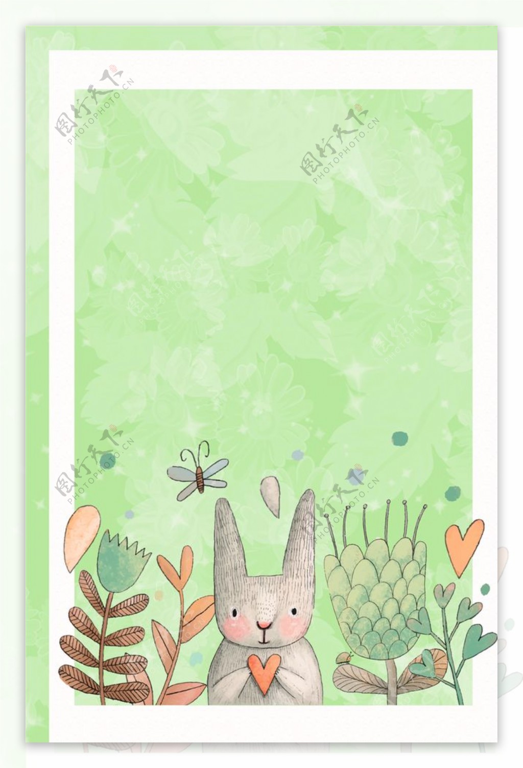 兔子插画背景图片