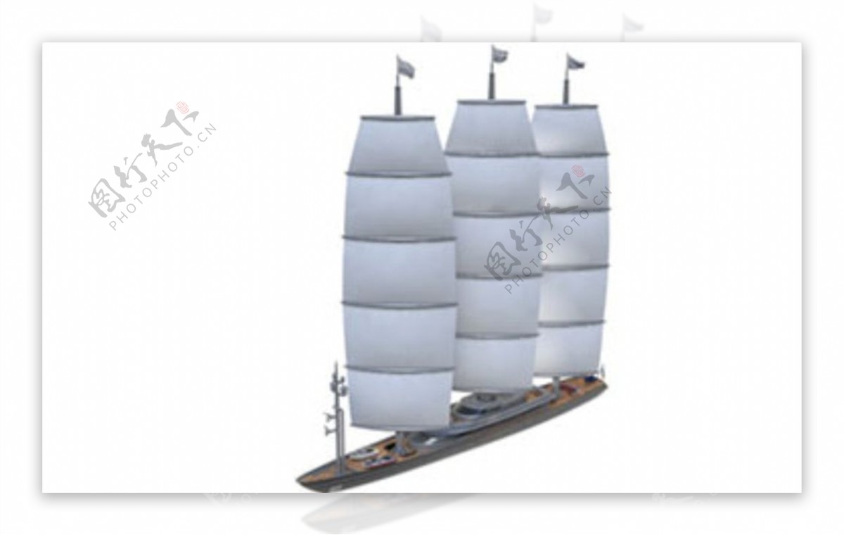 C4D模型帆船轮船捕鱼船图片