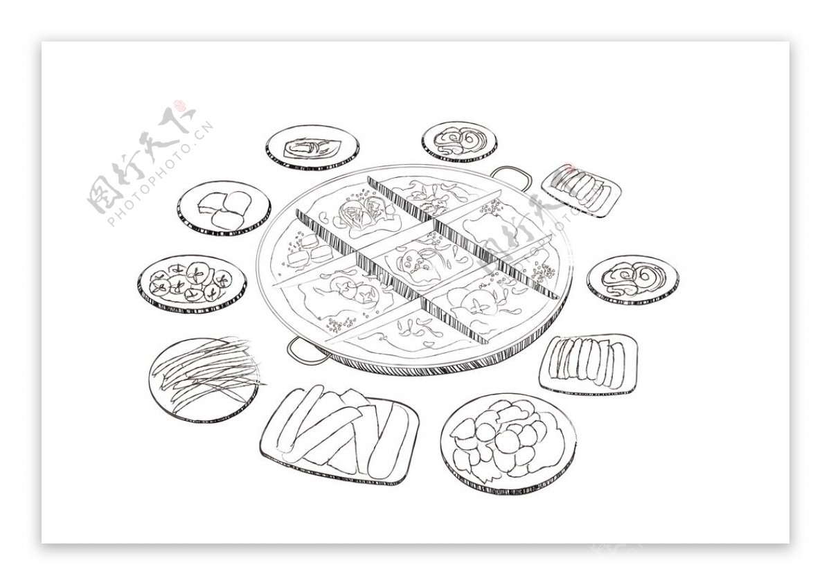 食物手绘线稿图片
