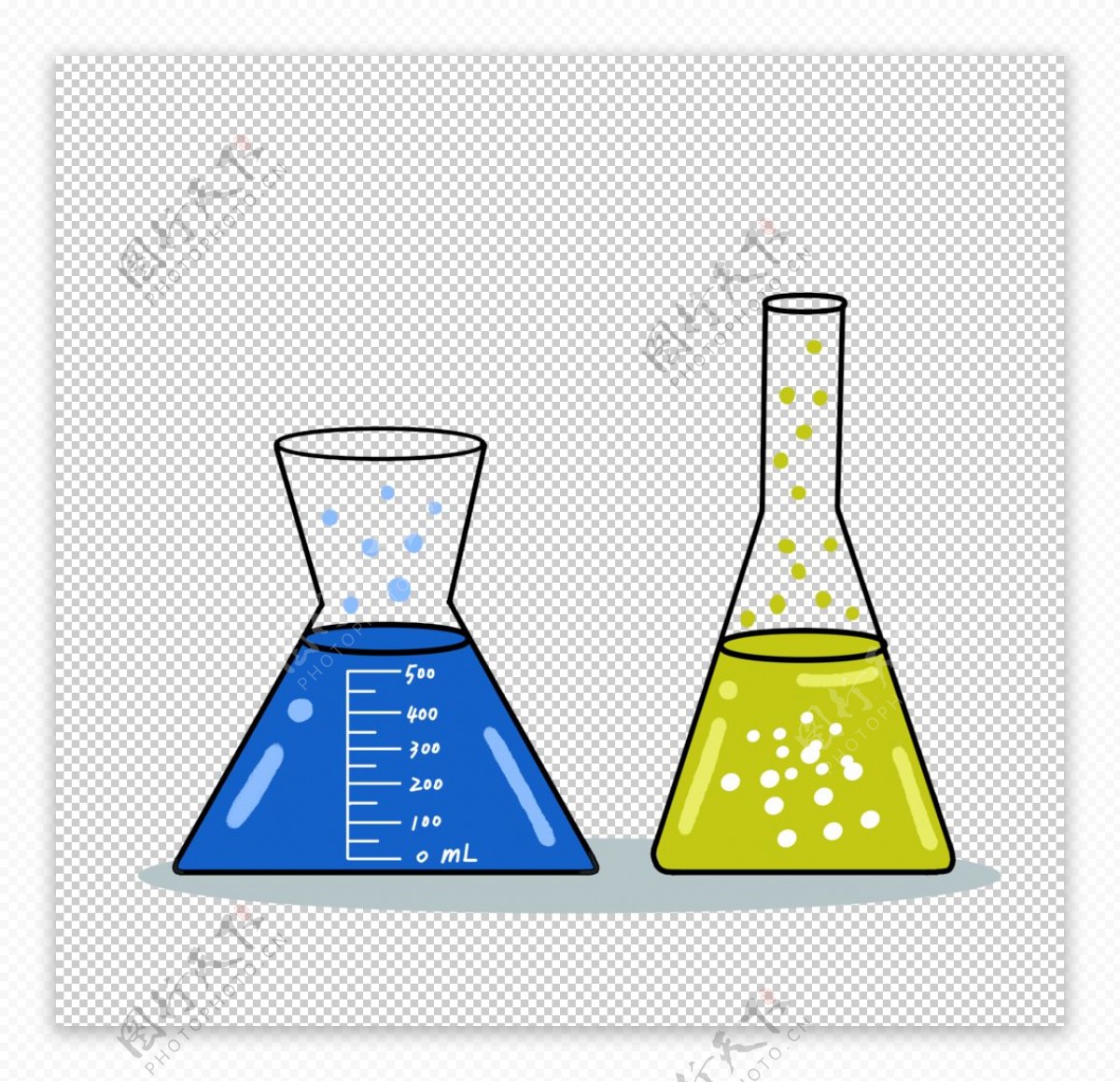 锥形瓶化学实验器材PNG图片