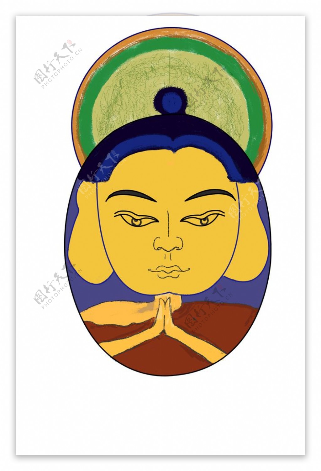 藏族佛教插画图片