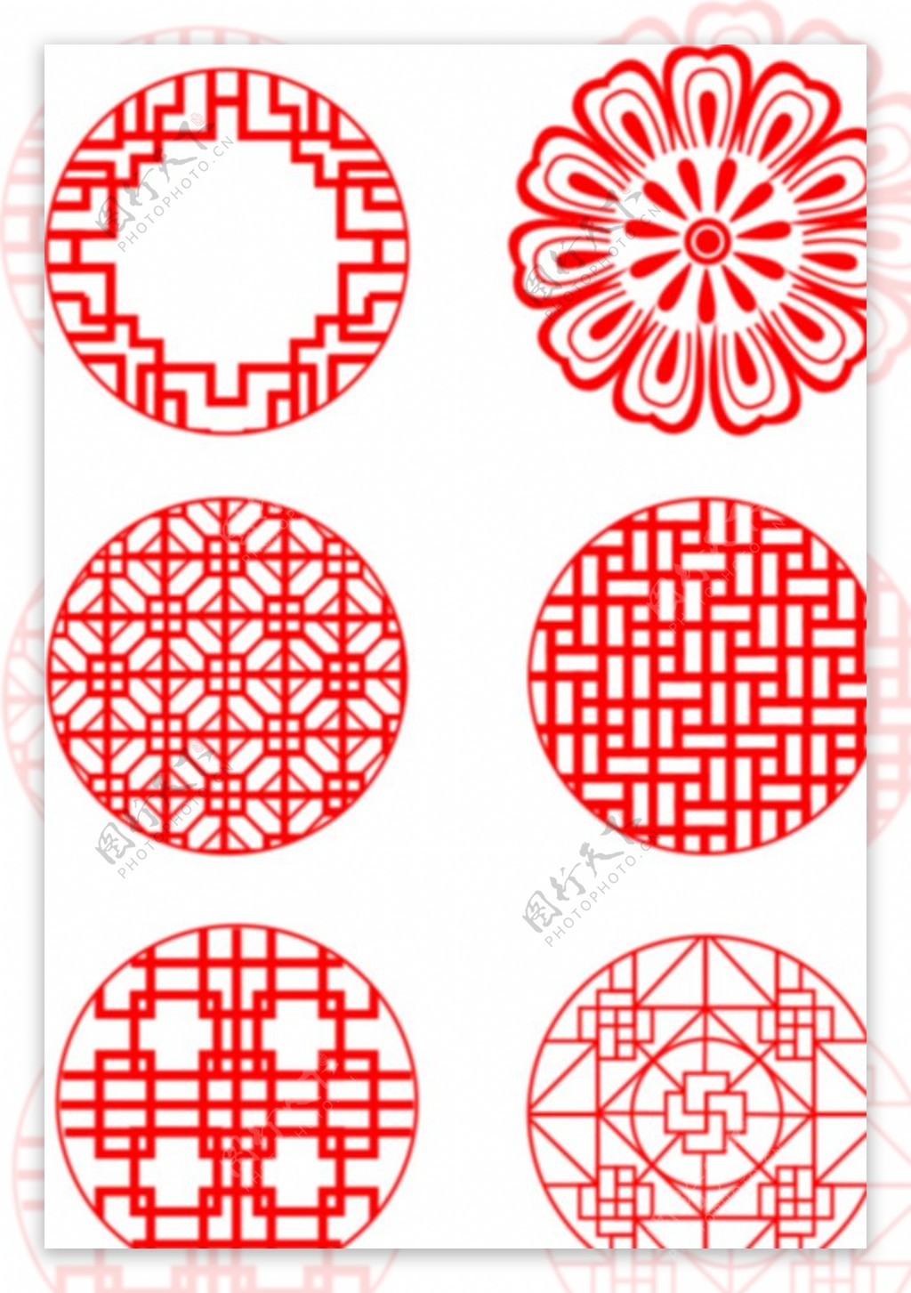 中国风边框花朵素材设计元素图片